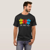 自閉症の要素 周期表 アウェアネス ASD メンズ Tシャツ (正面フル)