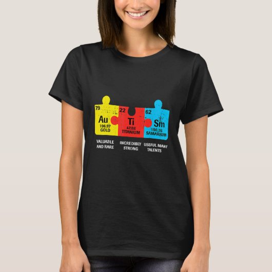 自閉症の要素 周期表 アウェアネス ASD 男性用 Tシャツ (正面)