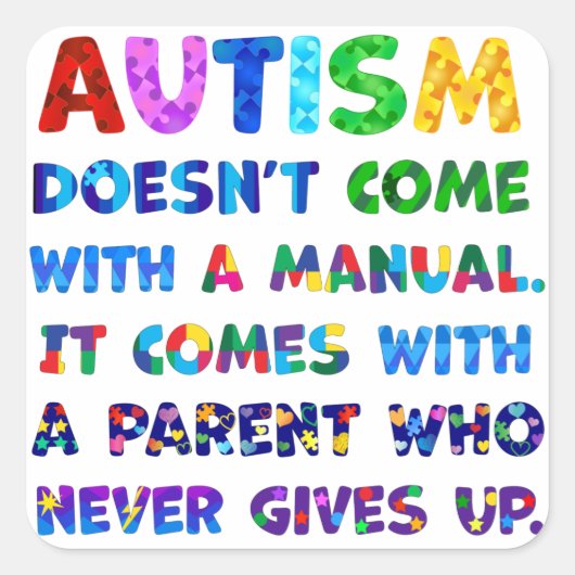 自閉症の親が与え上へ スクエアシール (正面)