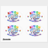 自閉症の親が与え上へ 楕円形シール (シート)