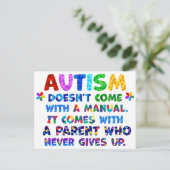 自閉症の親は決して諦めない ポストカード (スタンド正面)
