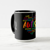 自閉症の言葉ハート自閉症の認識 マグカップ (正面左)