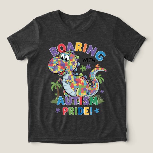 自閉症の誇りを轟かせよう! トライブレンドTシャツ (デザイン正面)