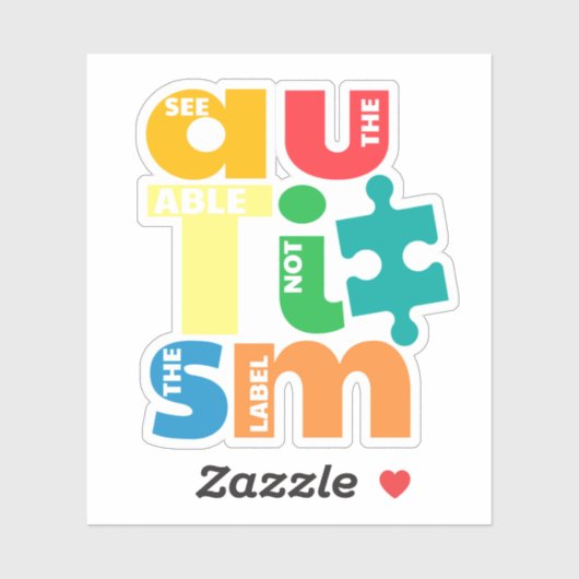 自閉症の認知度を表さない能力を見る シール (シート)