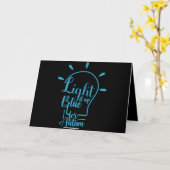 自閉症の認知月のサポートライトアップ青 カード (黄色い花)