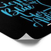 自閉症の認知月のサポートライトアップ青 ポスター (角)