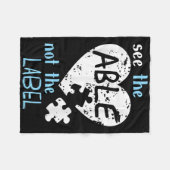 自閉症の認知月のラベルを表示しない フリースブランケット (正面(横))