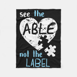 自閉症の認知月のラベルを表示しない フリースブランケット