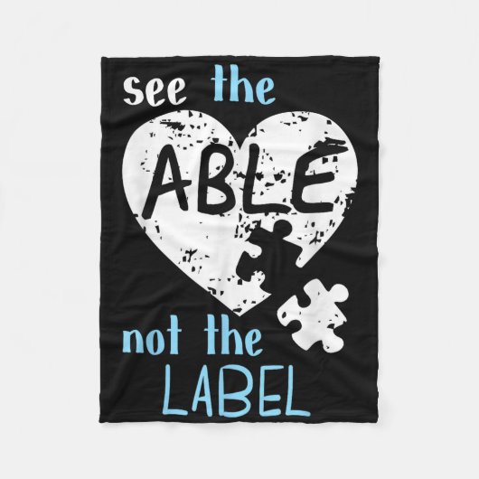 自閉症の認知月のラベルを表示しない フリースブランケット (正面)