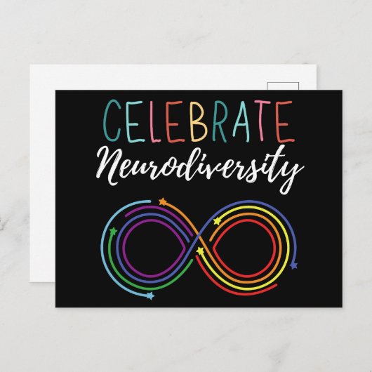 自閉症の認知月の神経祝多様性 シーズンポストカード (正面/裏面)