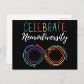自閉症の認知月の神経祝多様性 案内ポストカード (正面/裏面)