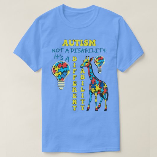 自閉症の認知月Aの違い Tシャツ (デザイン正面)