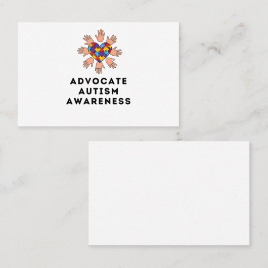 自閉症の認識を提唱する 名刺 (正面/裏面)