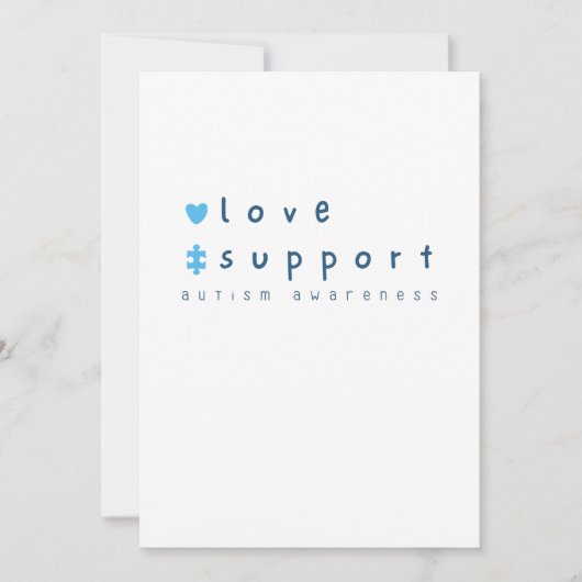 自閉症の認識カスタム招待状発表 招待状 (正面)