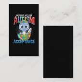 自閉症の認識パズルかわいいディノ自閉症の子ども 名刺 (正面/裏面)