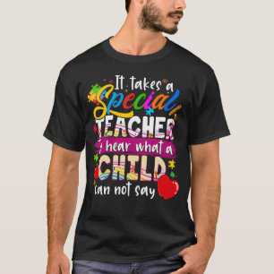 自閉症の認識先生特別な取り教え組み Tシャツ