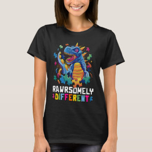 自閉症の認識幼児が違いを受け入れるDino Tシャツ