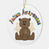 自閉症の認識度くま セラミックオーナメント (左)