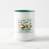 自閉症の認識度のコップ マグカップ (中央)