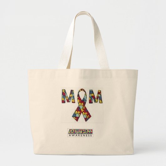 自閉症の認識度のトート ラージトートバッグ (正面)