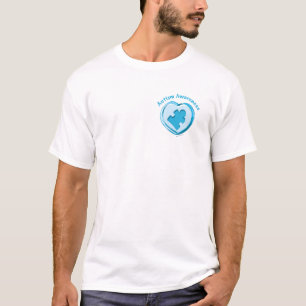 自閉症の認識度のハート Tシャツ