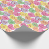 自閉症の認識度のバレンタインのハートキャンデーのことわざ ラッピングペーパー (角)