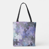 自閉症の認識度のパズルのコラージュの芸術の紫色 トートバッグ (裏面)