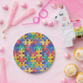 自閉症の認識度のパズルの紙皿 ペーパープレート (パーティー)