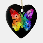 自閉症の認識度のパズルの蝶オーナメント セラミックオーナメント (右)