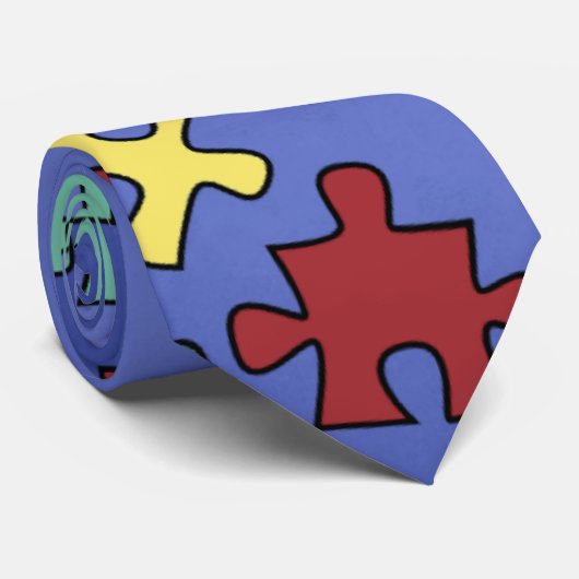 自閉症の認識度のパズルの部分のタイ ネクタイ (ロール)