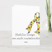 自閉症の認識度のパズルの部分の花のデザイン カード (裏面)