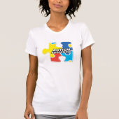 自閉症の認識度のパズルの部分のTシャツ Tシャツ (正面)