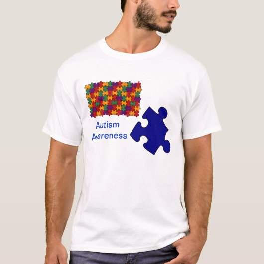 自閉症の認識度のパズルのTシャツ Tシャツ (正面)