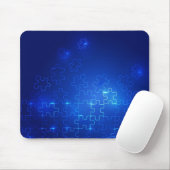 自閉症の認識度のマウスパッドの白熱［赤熱］光を放つで青いパズル マウスパッド (マウス)