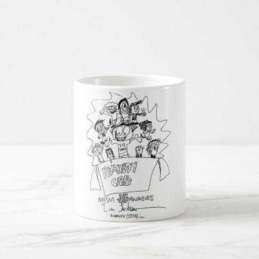 自閉症の認識度のマグ コーヒーマグカップ (中央)