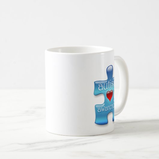 自閉症の認識度のマグ(b) コーヒーマグカップ (正面右)