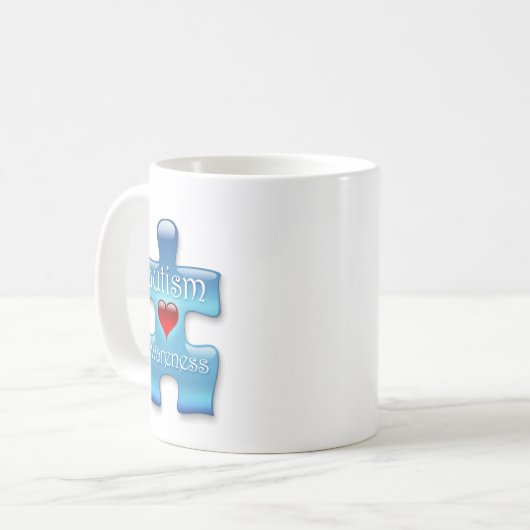 自閉症の認識度のマグ(b) コーヒーマグカップ (正面左)