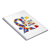 自閉症の認識度のリボンを持つ子供 ノートブック (右側)