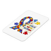 自閉症の認識度のリボンを持つ子供 マグネット (左側)