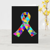 自閉症の認識度のリボン カード (黄色い花)