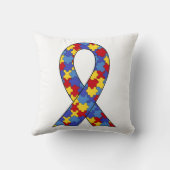 自閉症の認識度のリボン クッション (裏面)