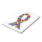 自閉症の認識度のリボン ノートパッド (回転)