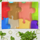 自閉症の認識度の台所タオル多彩な3DPuzzle キッチンタオル (折り畳み)