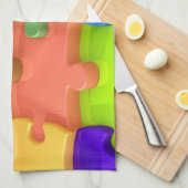 自閉症の認識度の台所タオル多彩な3DPuzzle キッチンタオル (四つ折り)