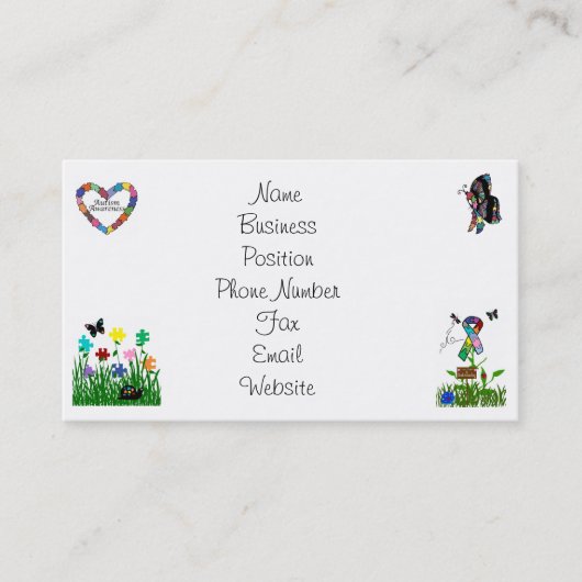 自閉症の認識度の名刺 名刺 (正面)