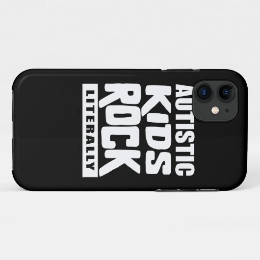 自閉症の認識度の文字通り自閉症の子供の石 Case-Mate iPhoneケース (裏面(横))