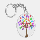 自閉症の認識度の木 キーホルダー (正面左)
