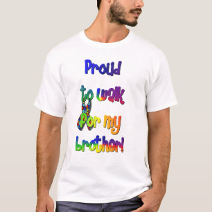 自閉症の認識度の歩行者 Tシャツ