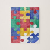 自閉症の認識度の水彩画のパズル ジグソーパズル (縦)