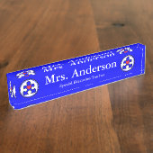 自閉症の認識度の特殊教育の先生 デスクネームプレート (側面)